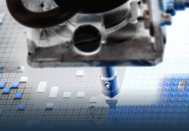 Industrielle Fertigungsanlage mit Präzisionswerkzeug als Symbol für technologische Pionierarbeit